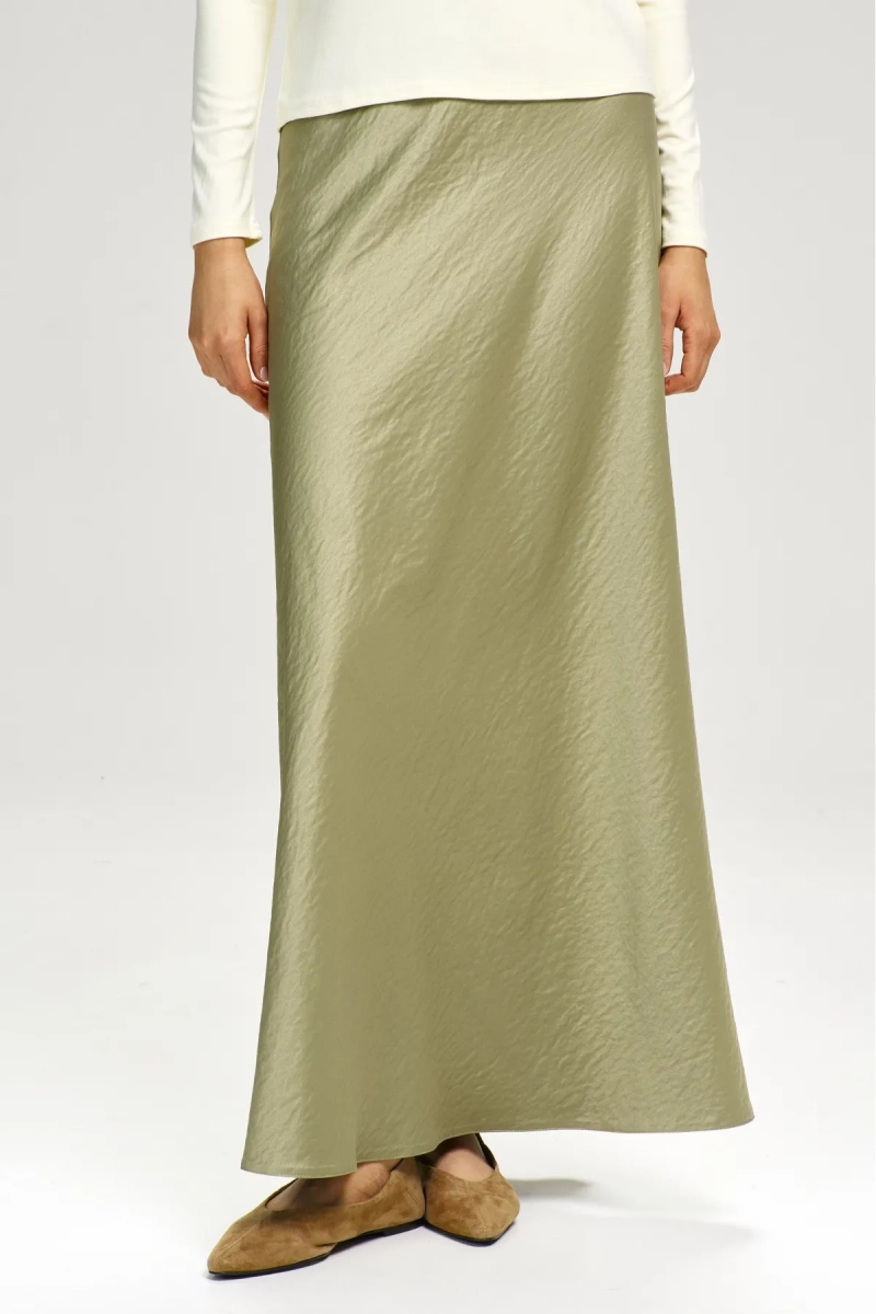 Юбка-годе атласная Matcha Erist store, цвет: зеленый, НФ-00003079 купить онлайн