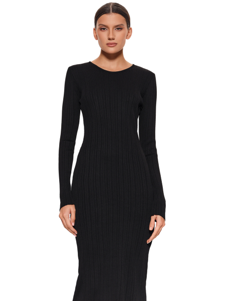 Платье в рубчик SODAMODA, цвет: Черный, 14164 купить онлайн