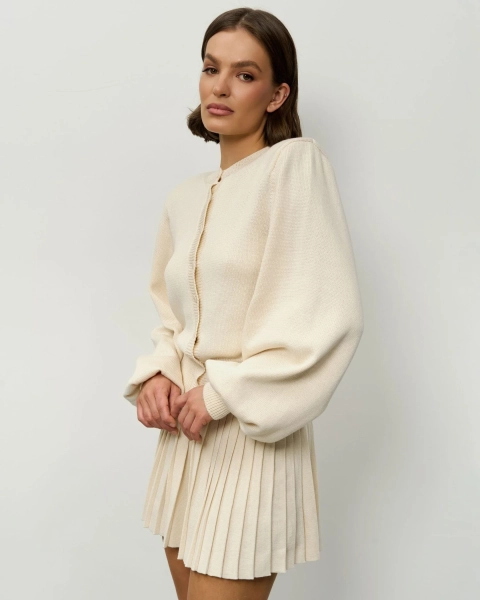 Вязаный костюм с короткой юбкой YONSRU, цвет: молочный, 829 купить онлайн