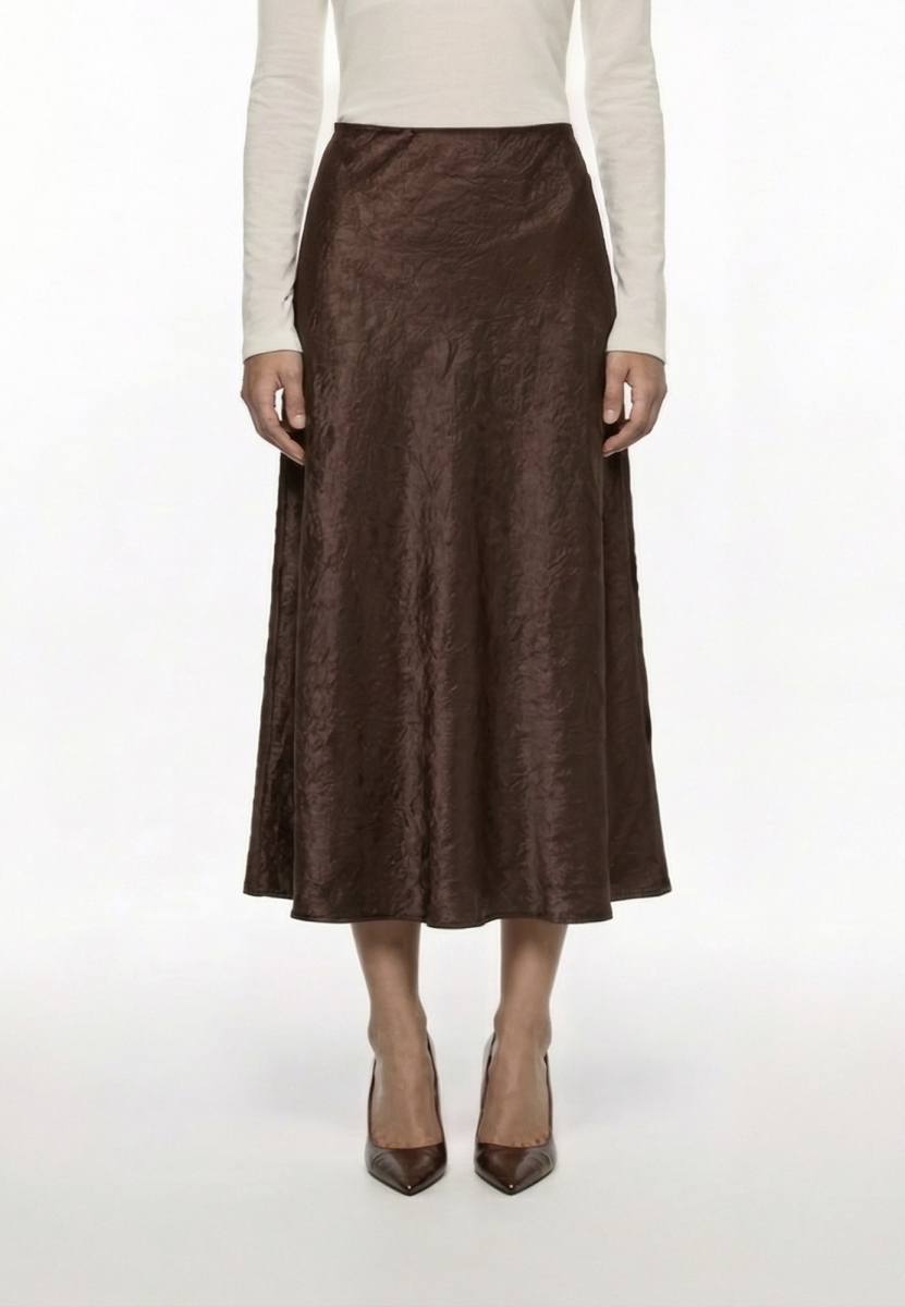 Юбка макси из жатого сатина