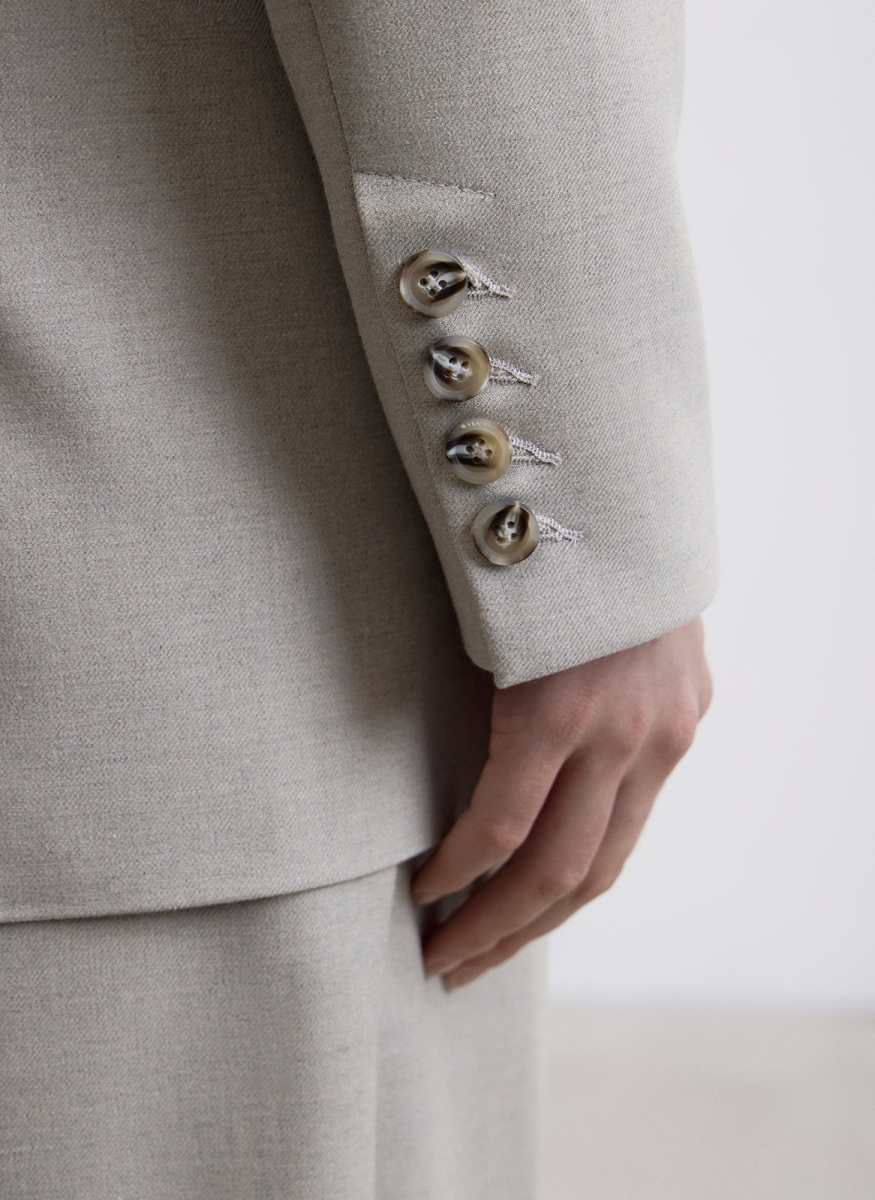 Жакет двубортный ALL WE NEED, цвет: Серо-бежевый, 2604W1204-12 купить онлайн