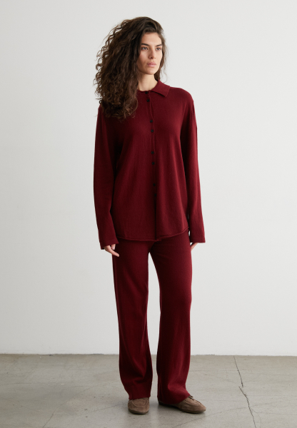 Рубашка трикотажная (шерсть) Marou, цвет: Бордовый, Mar3_2407 купить онлайн