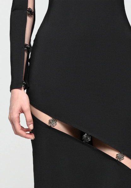 Платье Asimetric Midi Dress With Cutouts