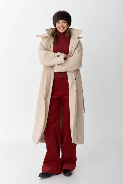 Пальто однобортное утепленное Ricoco, цвет: Светло-бежевый, 7012/2 купить онлайн