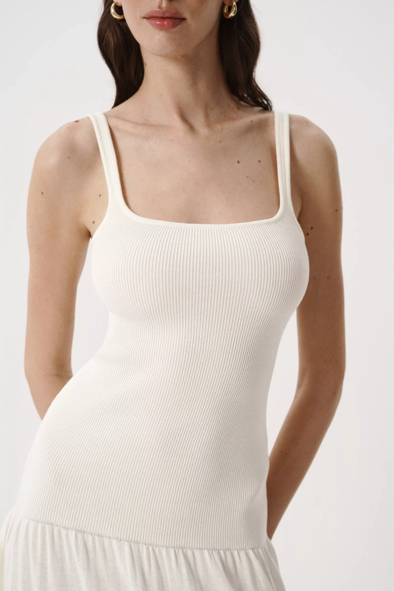 Платье из лиоцелла и шерсти Charmstore, цвет: молочный, 306-589119-111 купить онлайн
