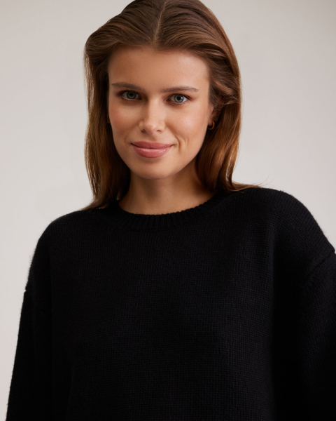 Oversize джемпер To be Blossom, цвет: black 061458 |новая коллекция купить онлайн