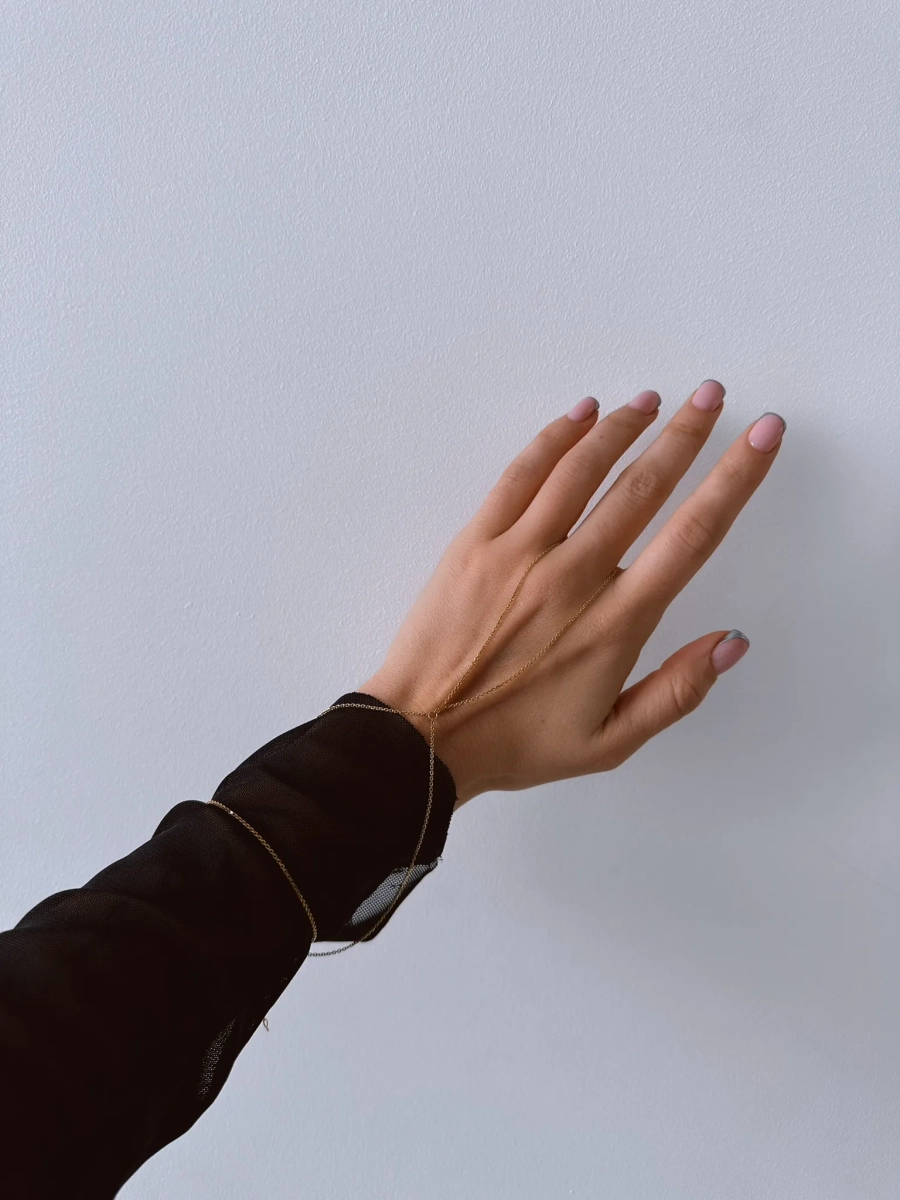 Серебряный браслет-слейв на цепочке на руку gold SBLESKOM, цвет: позолота, 20902 купить онлайн