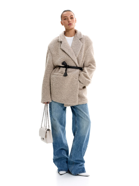 Пальто из смесовой шерсти ANOTHER SELECT, цвет: бежевый, 00061 купить онлайн
