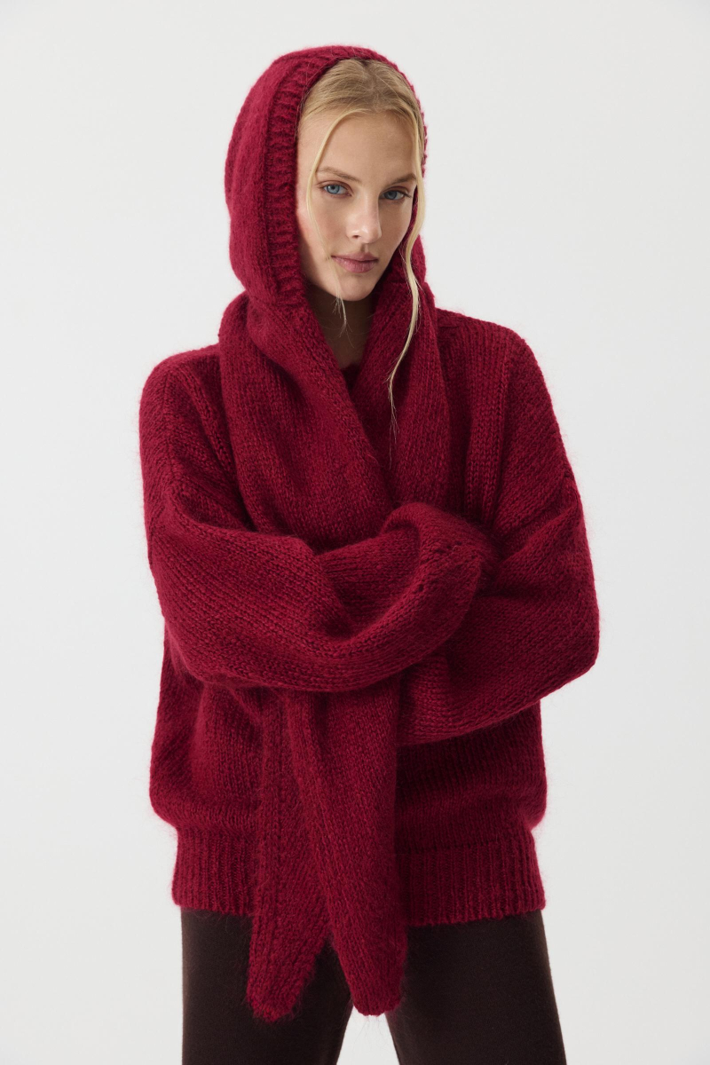 Косынка из шерсти мериноса Charmstore, цвет: винный 602-44998-451 купить онлайн