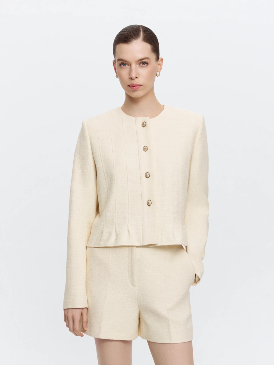 Укороченный жакет из твида