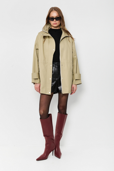 Ветровка с асимметричной планкой со съемным утеплителем Ricoco, цвет: оливковый, 7069/2 купить онлайн