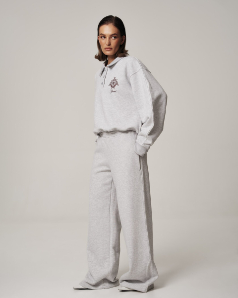 Свитшот-поло YONS STUDIOS MELANGE YONS, цвет: серый, YO-777 купить онлайн