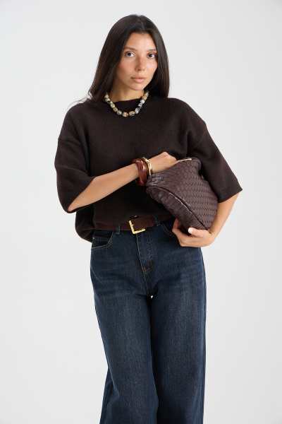 Джемпер с коротким рукавом MIA AIM, цвет: шоколадный, MIA699 купить онлайн