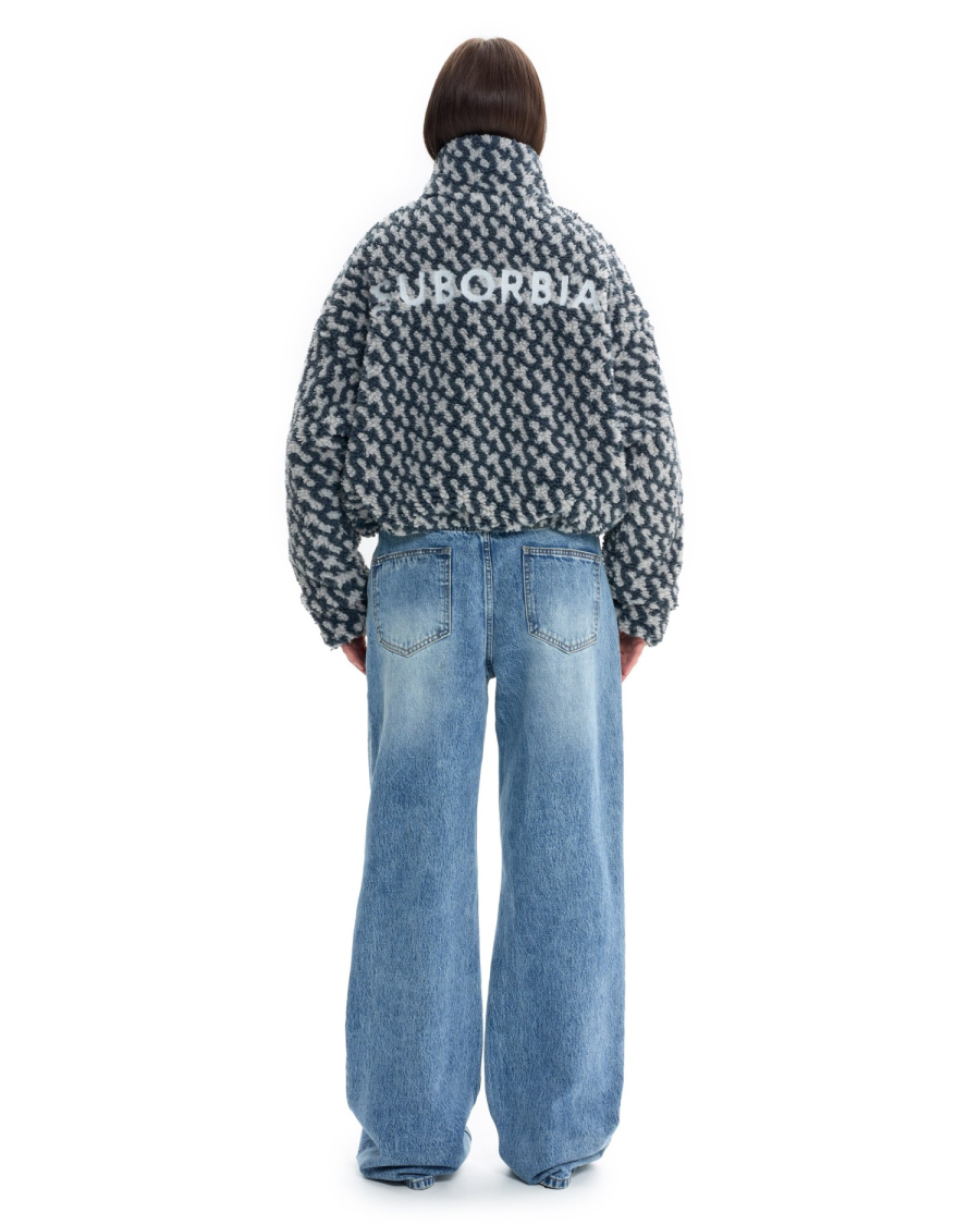 Бомбер Паттерн укороченный Suborbia, цвет: серый, 006925 купить онлайн