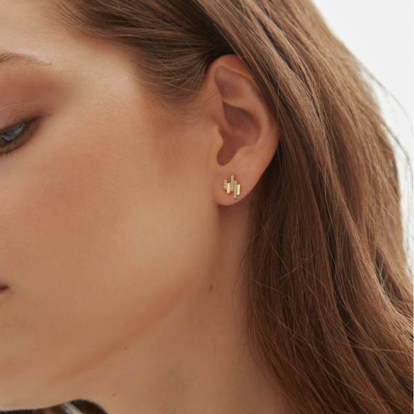 Серьги-пусеты Eteri Gold NEYAME, цвет: GOLD, 10001 купить онлайн