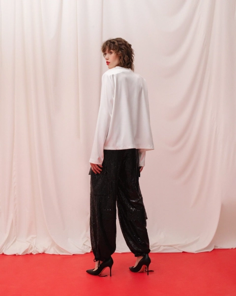 Брюки карго с пайетками Anmuse, цвет: Черный, TR23W62-BLC со скидкой купить онлайн