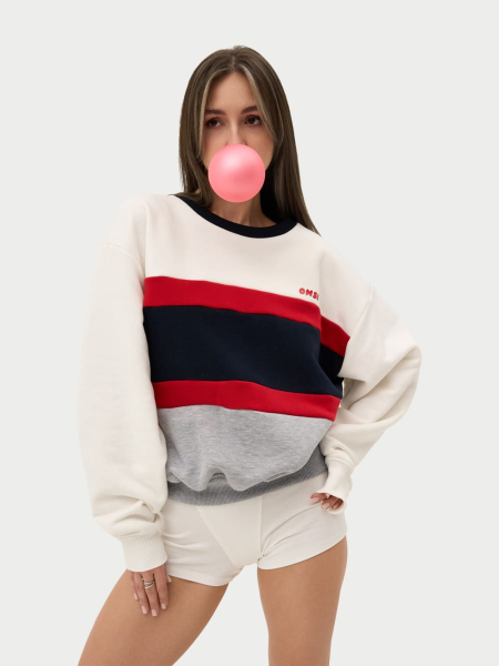 Свитшот с цветными вставками ONSI, цвет: белый,  купить онлайн