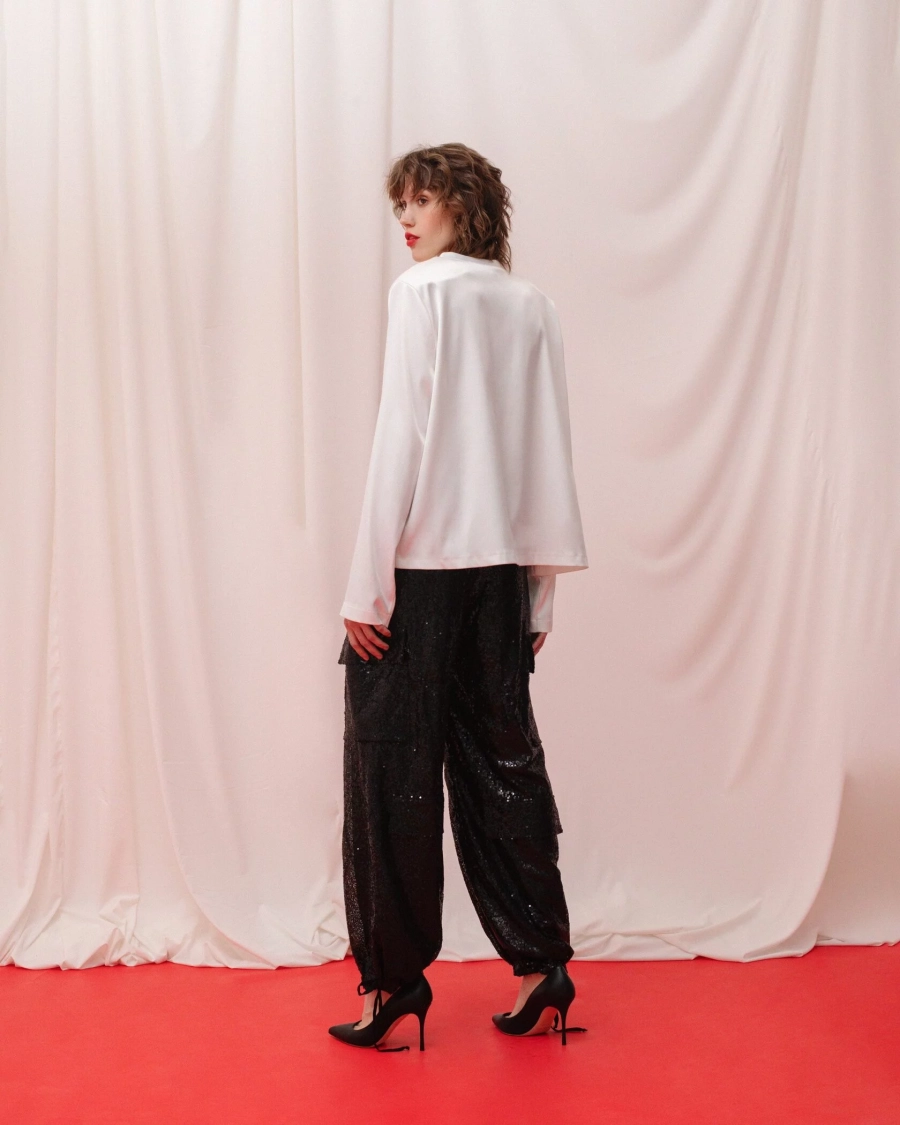 Брюки карго с пайетками Anmuse, цвет: Черный, TR23W62-BLC со скидкой купить онлайн