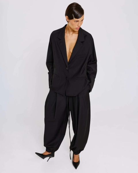 Брюки-шаровары из костюмной ткани Anmuse, цвет: Черный, BL26SP312-BLC купить онлайн