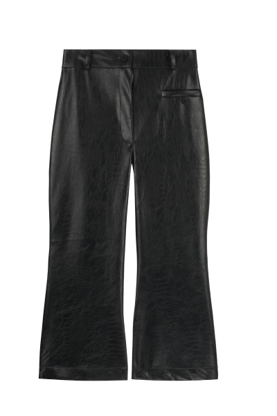 Капри клеш из экокожи Shtripling, цвет: Черный, SHPNT011BLK купить онлайн