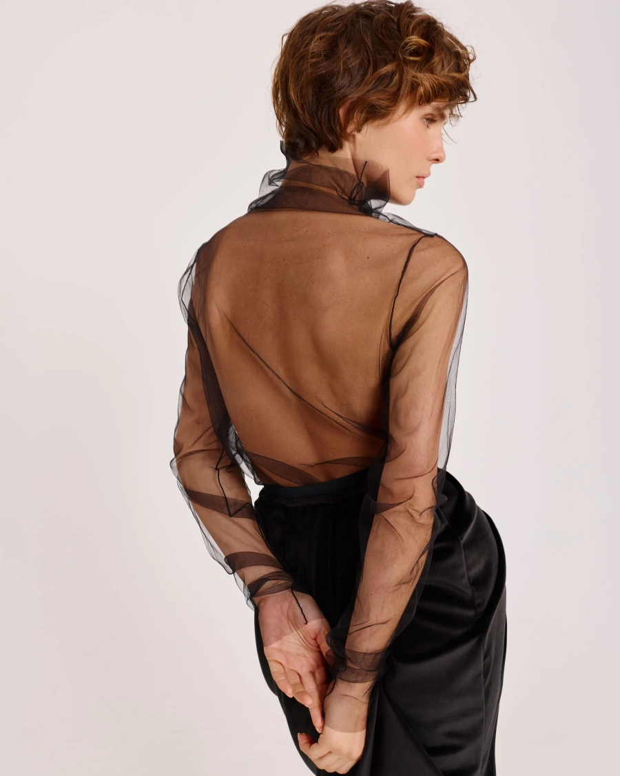 Водолазка-сетка Anmuse, цвет: Черный, TPL22W24-BLC купить онлайн