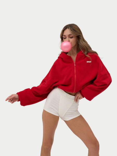 Crop Худи утепленное с кулиской ONSI, цвет: RED,  купить онлайн