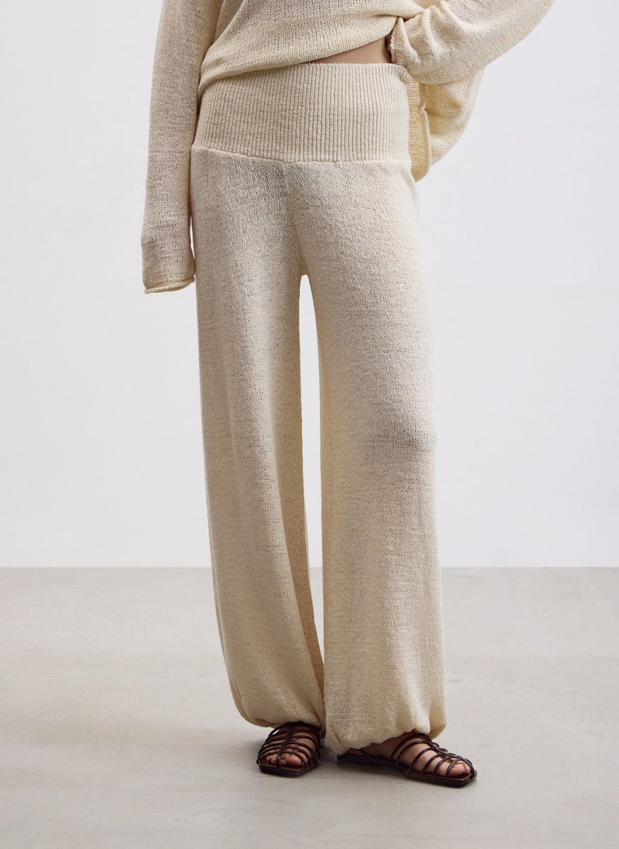 Брюки ажурной вязки ALL WE NEED, цвет: молочный, 2604W3603-21 купить онлайн