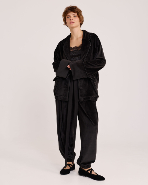 Жакет-бомбер из бархата BLACK Anmuse, цвет: Черный, JCK25W213-BLC купить онлайн