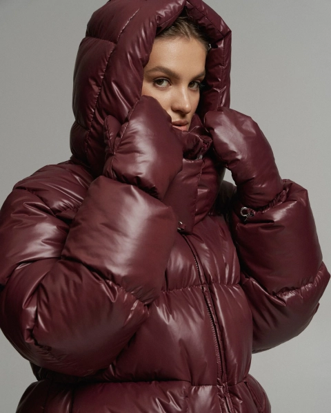 Пуховик PUFF BAIKAL BURGUNDY YONS, цвет: винный, YO-707 купить онлайн