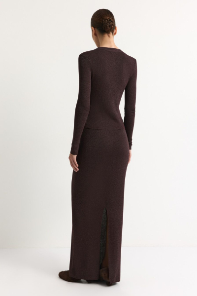 Юбка из смесовой вискозы с люрексом TOPTOP, цвет: коричневый, TT.072.18370.700 купить онлайн