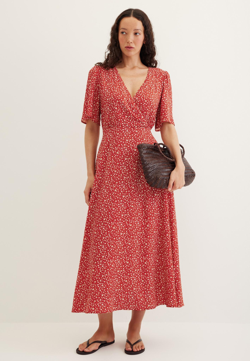 Платье цветочный принт Chaika, цвет: красный SS25DR13-160 |новая коллекция купить онлайн