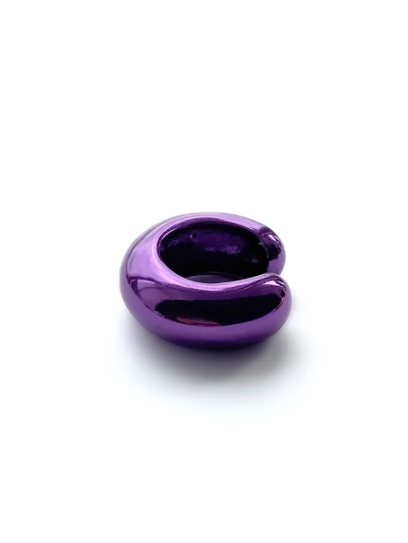 Серебряная серьга-кафф "bubble", как бублик purple SBLESKOM, цвет: purple, 111567 купить онлайн