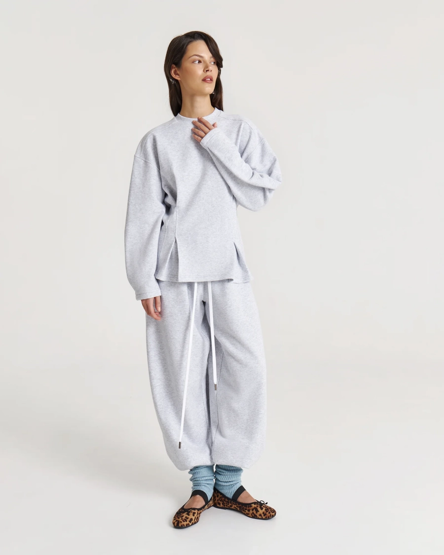 Брюки с эффектом велюра LIGHT GRAY Anmuse, цвет: Светло-серый,  купить онлайн