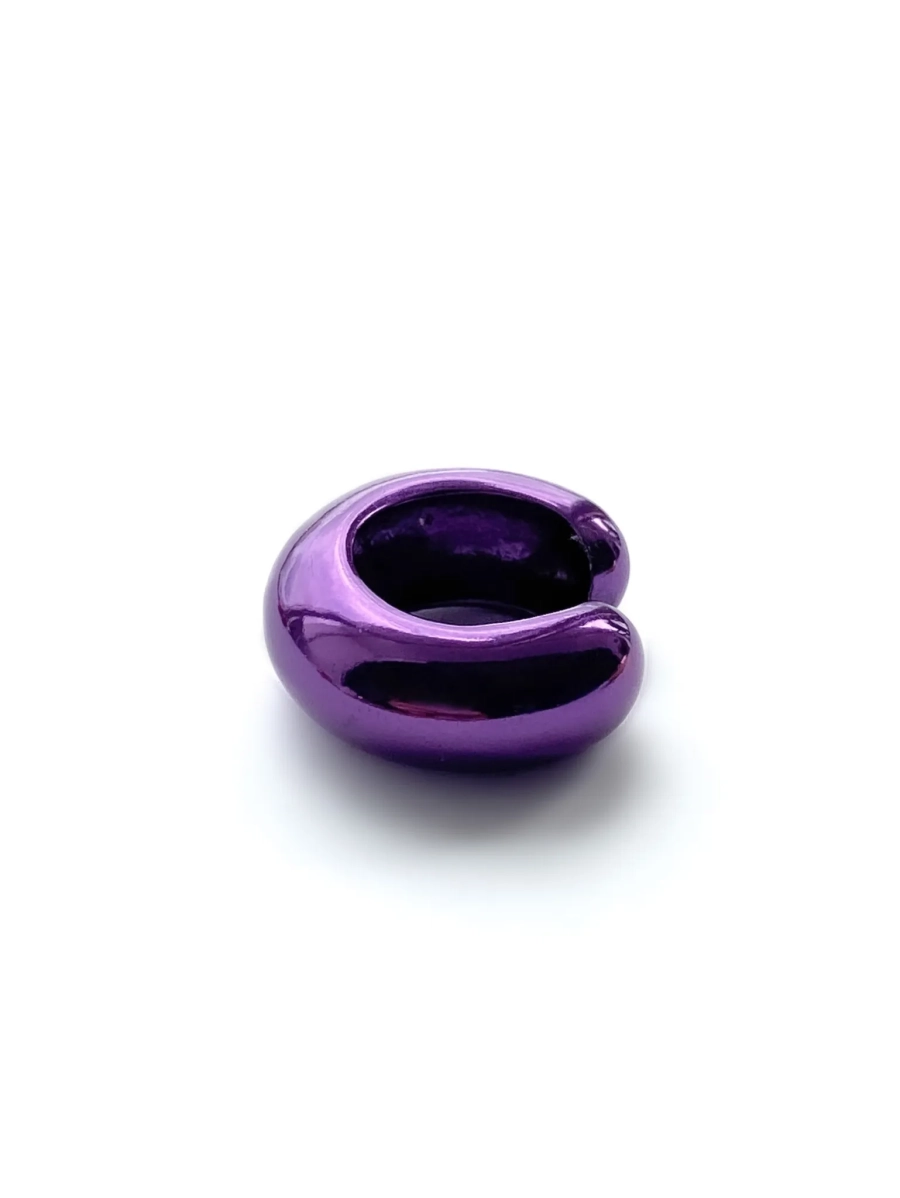 Серебряная серьга-кафф "bubble", как бублик purple SBLESKOM, цвет: purple, 111567 купить онлайн