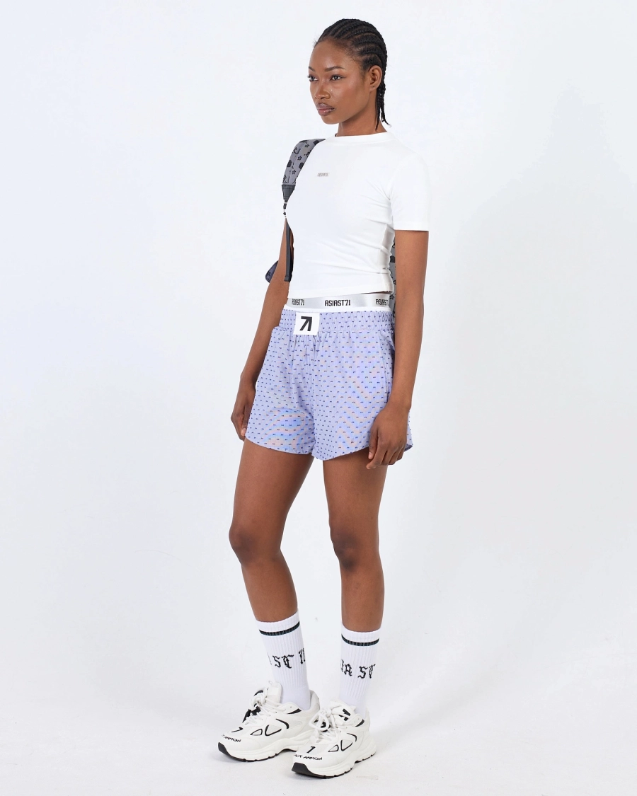 Шорты хлопковые с двойным поясом ASIA ST 71, цвет: синий, Ast71.shorts-2waist-blue купить онлайн