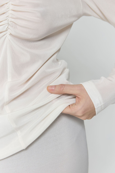 Лонгслив со сборкой AROUND, цвет: молочный,  купить онлайн