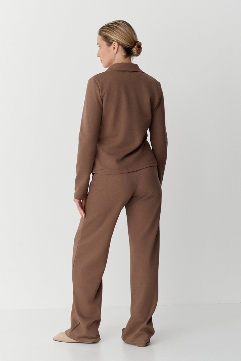 Брюки свободного кроя Ricoco, цвет: коричневый, 4085/4 купить онлайн