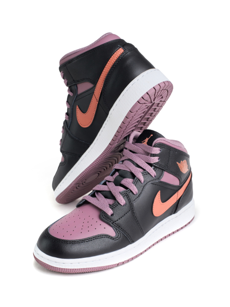 Кроссовки подростковые Jordan 1 Mid SE "Black Sky J Mauve" NKDADDYS SNEAKERS, цвет: Чёрный FB9909-008 купить онлайн