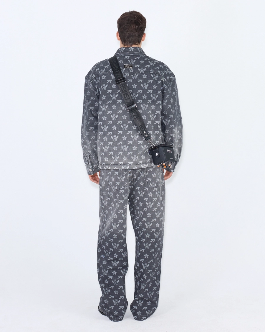 Джинсы с градиентом и монограммой ASIA ST 71, цвет: серый, Ast71.jeans-gradient-mngrm-grey купить онлайн
