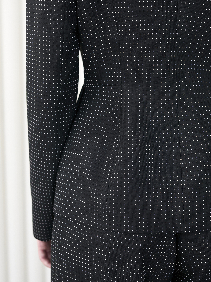 Жакет двубортный приталенный I.B.W., цвет: черный горох, JA029 купить онлайн