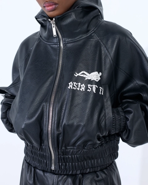 Худи NTI LEATHER ZIP WOMEN BLACK (черный) ASIA ST 71, цвет: Черный, Ast71.NTI-hood-leather-bl-w купить онлайн