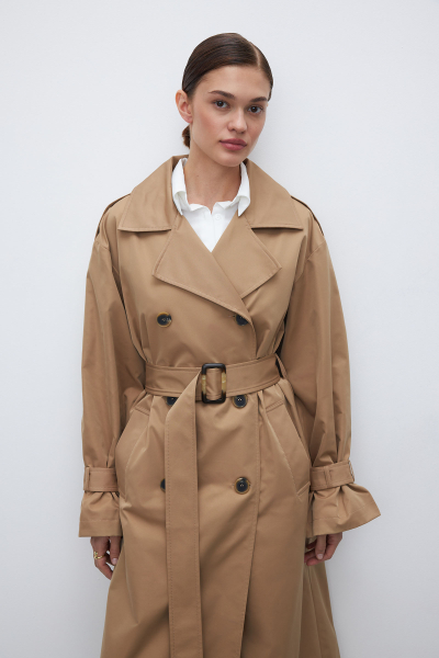 Тренч оверсайз Charmstore, цвет: бежевый, 5650-6224-1001 купить онлайн