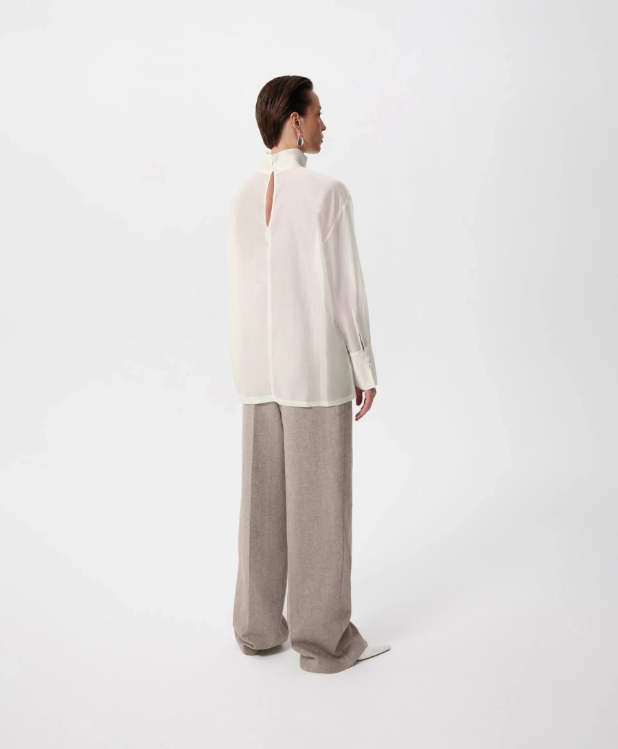 Блузка с воротником-стойкой GLVR, цвет: молочный, 225G33GAC2203 купить онлайн