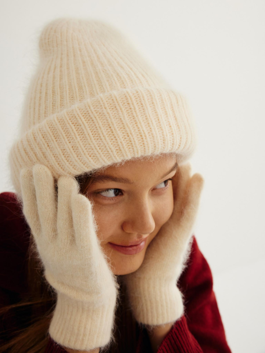 Перчатки из ангоры Chaika, цвет: кремовый PR-6 купить онлайн