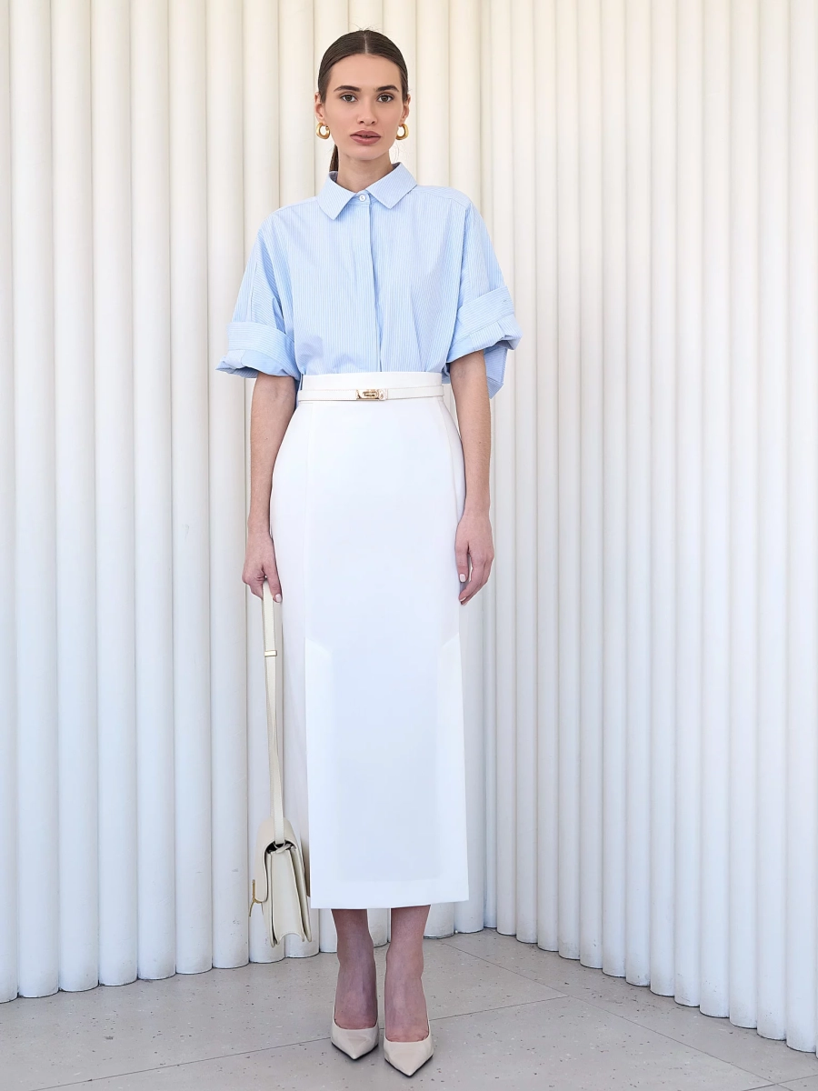 Рубашка оверсайз с коротким рукавом I.B.W., цвет: голубой, SH018 купить онлайн