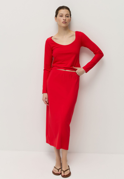 Лонгслив из модала с хлопком AROUND, цвет: красный,  купить онлайн