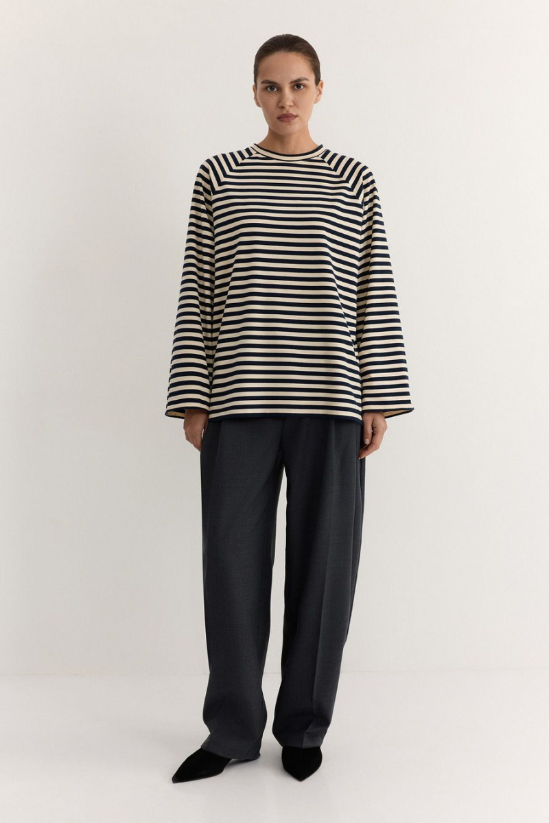 Лонгслив из смесового хлопка TOPTOP, цвет: синий с принтом, TT.025.19305.621.03036 купить онлайн