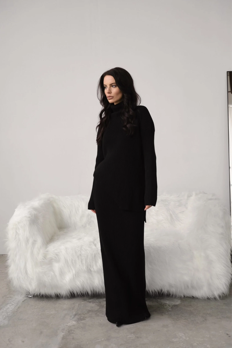 Юбка макси трикотажная MINI, цвет: Черный, НФ-00000127 купить онлайн