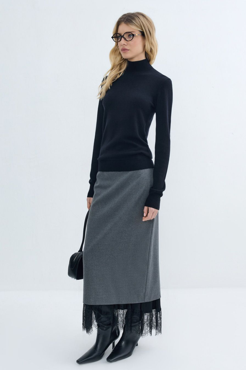 Водолазка с добавлением шерсти и кашемира TOPTOP, цвет: Черный, TTS.052.15462.900 купить онлайн