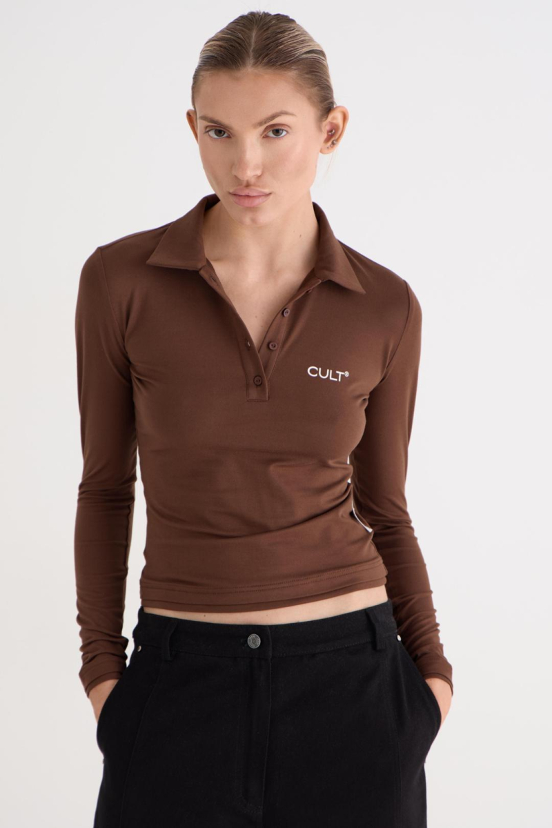 Поло с длинным рукавом Flitter CULT, цвет: коричневый,  купить онлайн